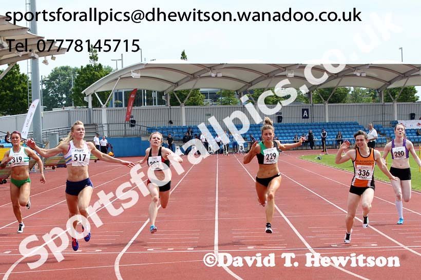 Womens  senior 100 metres, Northern Senior and Under-20s Track and Field Champs., Manchester. Photo: David T. Hewitson/Sports for All Pics